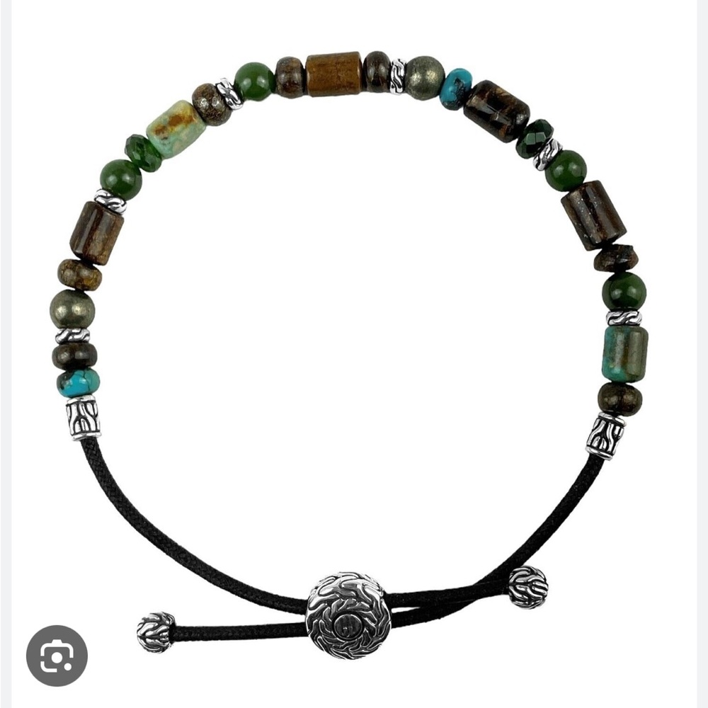 JOHN HARDY- Classic Chain Sterling Silver Mixed Stones Pull Through Bracelet